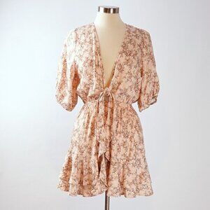 Shore Brand Malta Mini Dress Pastel Pink Floral Ruffle - Size Small - NWT